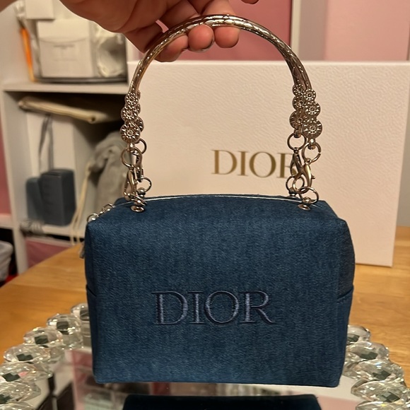 Dior Denim Pouch with Handles Attached - Picture 10 of 12